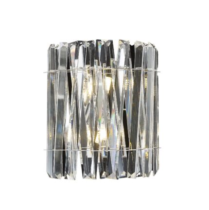 Glamkin Quartz Chrome & Clear 2-Light Wall Light