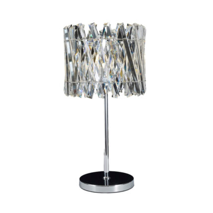Glamkin Quartz Chrome & Clear 3-Light Table Lamp